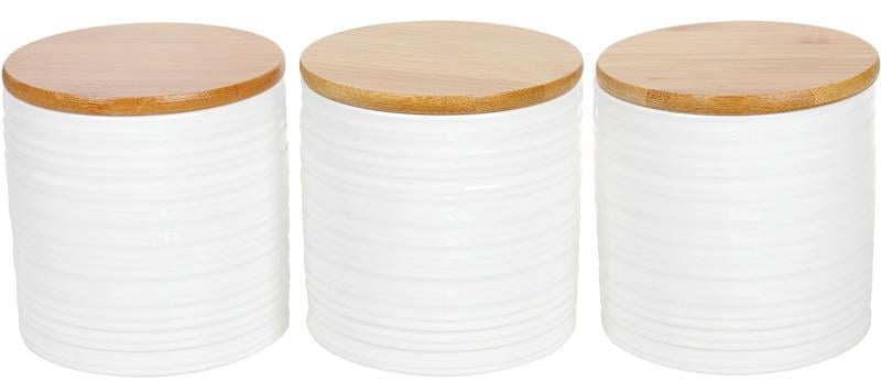 Набір банок Merceyl Лінії 3 шт. по 550 мл керамічні з бамбуковими кришками (BD-304-904)