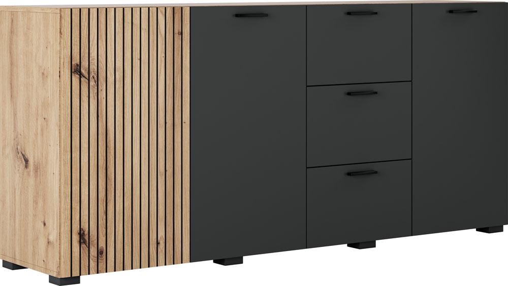 Тумба Зара 3-дверная с 3 ящиками Антрацит (000-000-635)