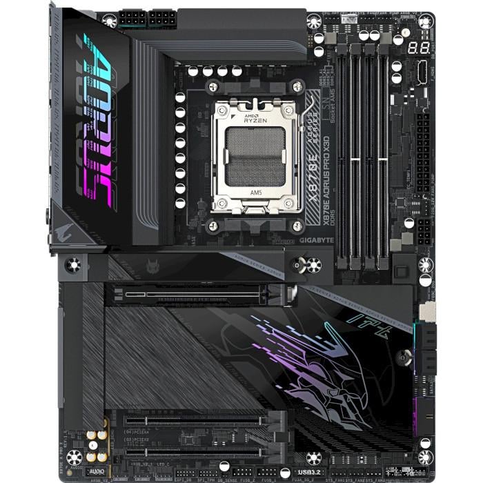 Материнська плата Gigabyte AORUS X870E Pro X3D Black (33352752)