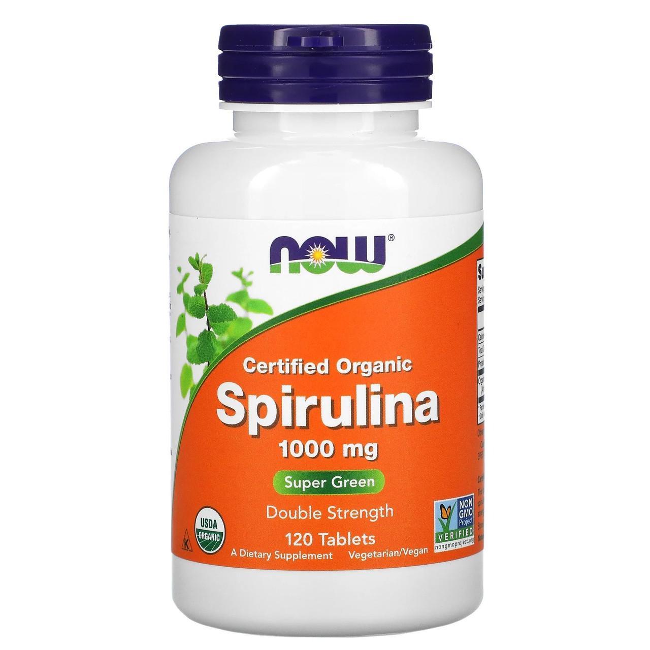 Спіруліна Now Foods Сertified Organic Spirulina 1000 мг 120 таблеток (1122571573)