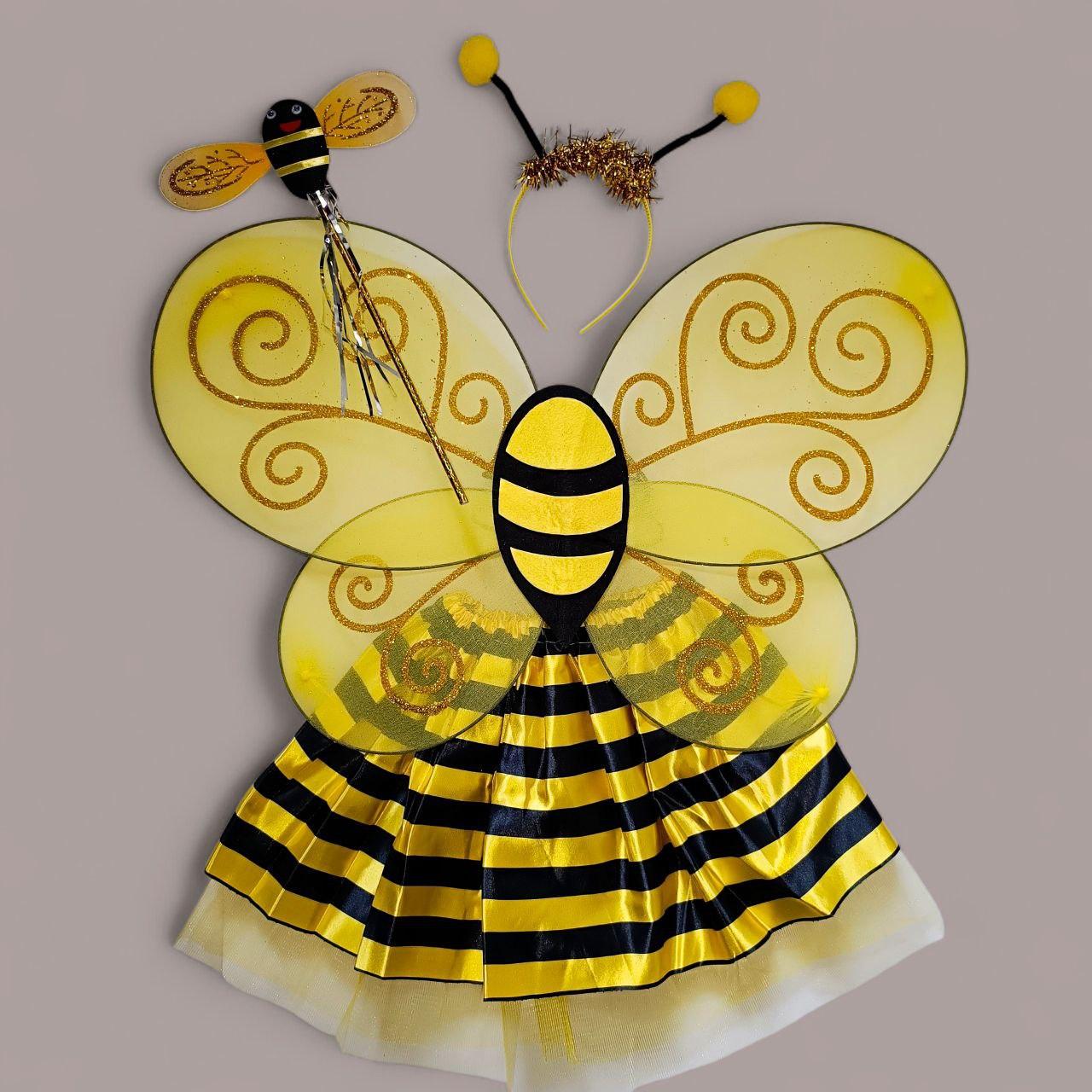 Карнавальний костюм Бджілка №4 Крила/ободок/спідниця Жовто-чорний (29815937)