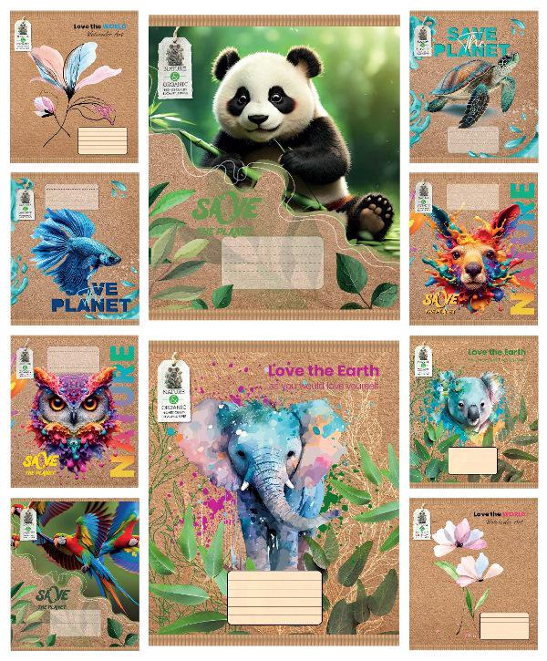 Зошити учнівські Тетрада Save planet в лінію тверда палітурка 18 арк. 20 шт. (MTT-199184)