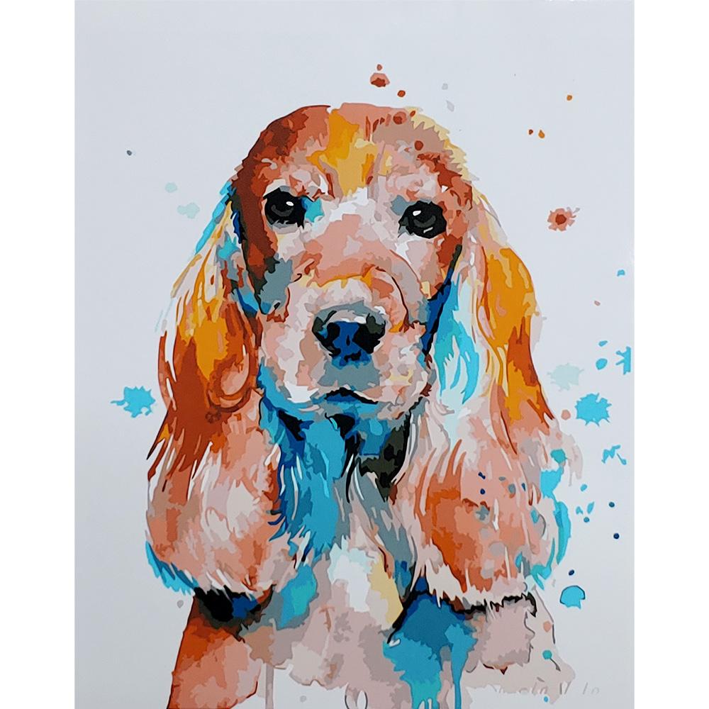 Картина по номерам Strateg Премиум Акварельный спаниель 40x50 см (SY6852)