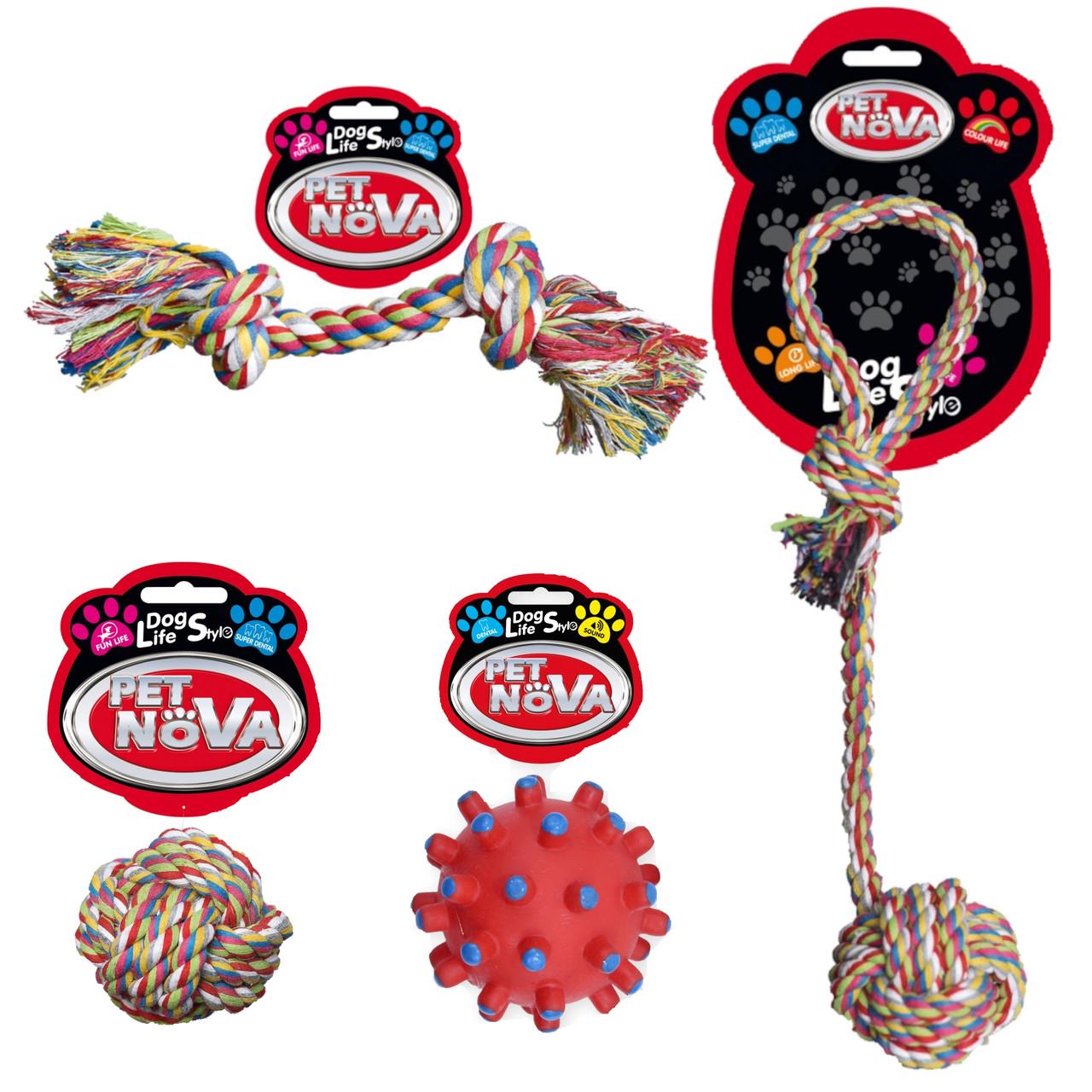 Набор игрушек для собак Pet Nova Канат с мячом L (ROPE-RBL-L)