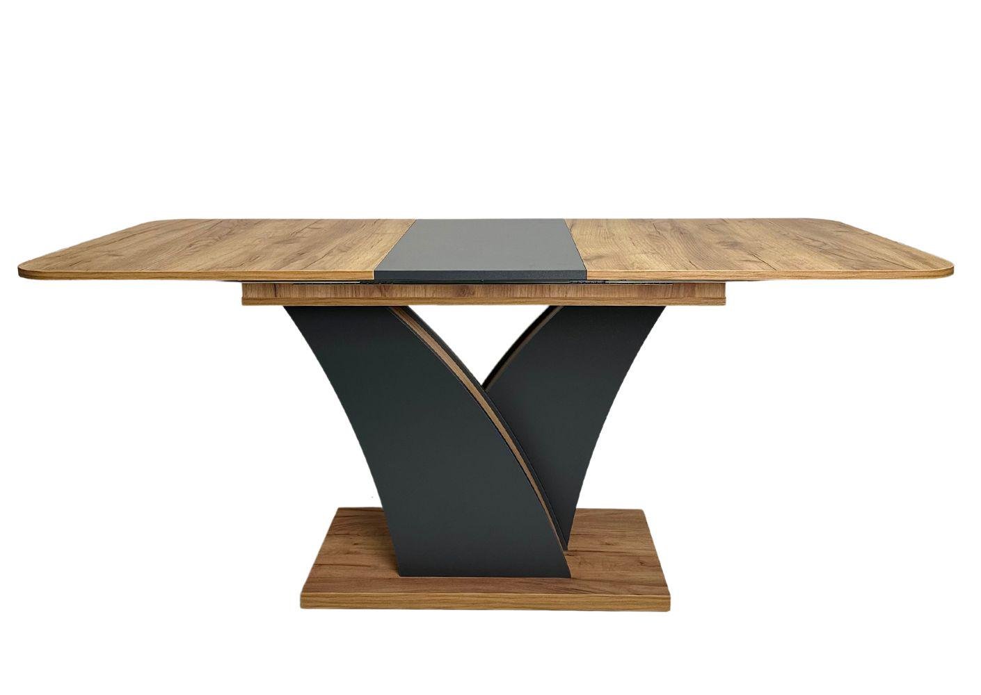 Стол обеденный раскладной Intarsio DAKAR D/A 80-140/180 см Дуб крафт золотой/Антрацит (25471533)