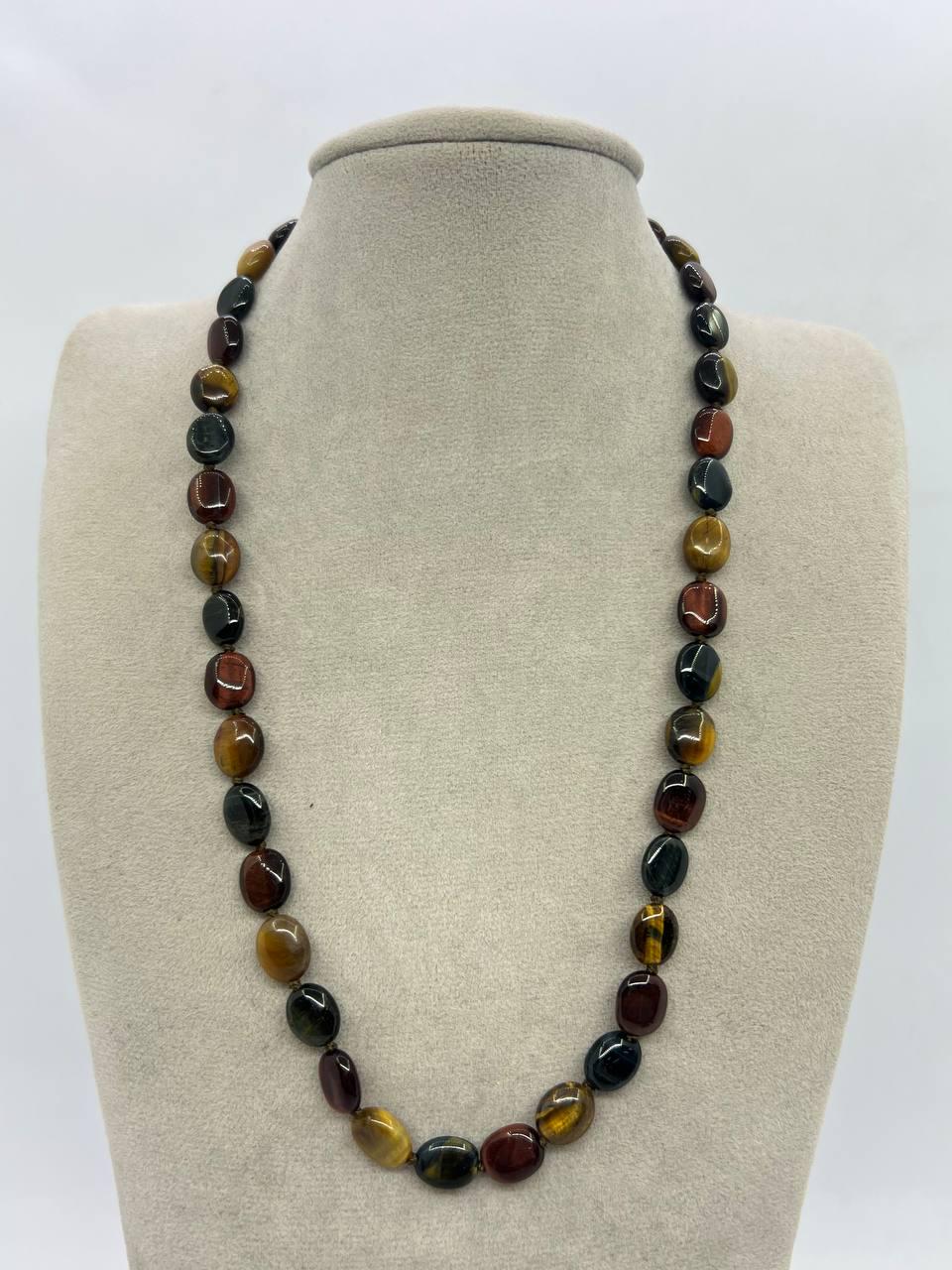 Бусы соколиный глаз 44 см Разноцветный (11690)