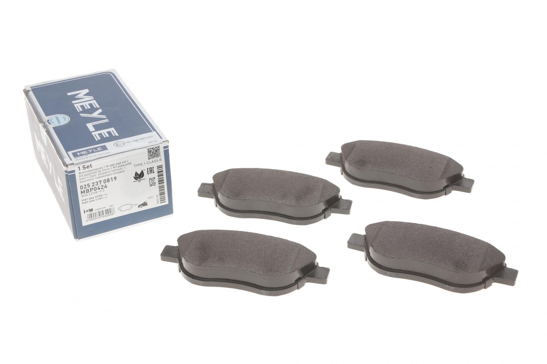 Тормозные колодки передние Meyle для Citroen Berlingo/Fiat Doblo 01-Bosch (025 237 0819)