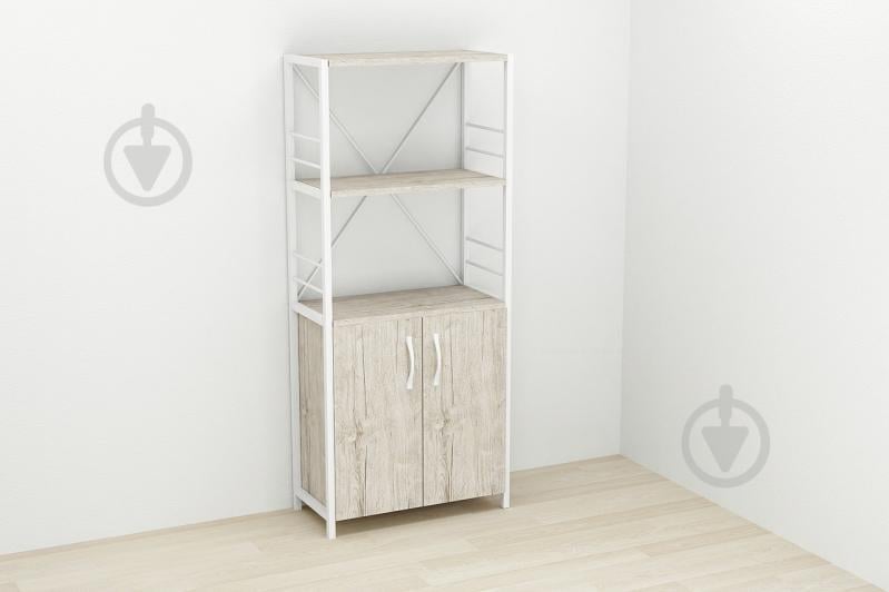 Этажерка 3/60 Ferrum-decor Серии Конект с тумбой  144x60x28 Белый ДСП Шервуд (FD1029)