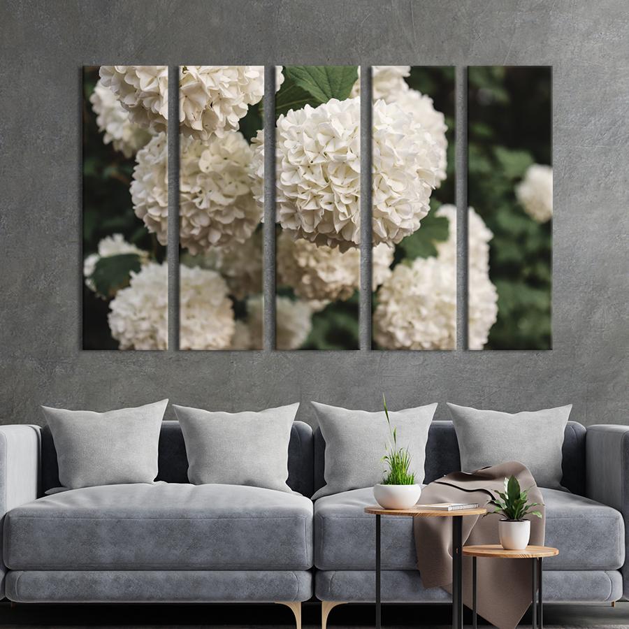 Картина на холсте Цветы белой гортензии 155x95 см (956-51)