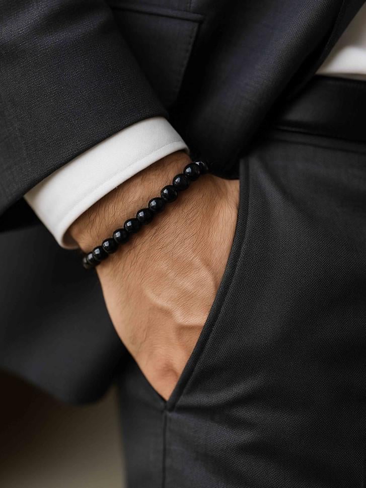 Браслет із агату Коричнево-чорний (4938) Браслет із агату Коричнево-чорний (4938)