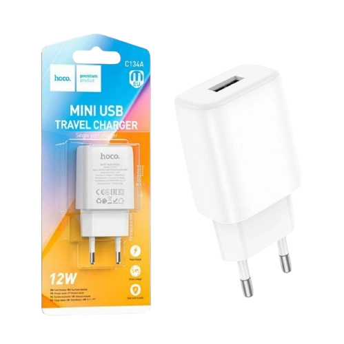 Зарядное устройство Hoco C134A USB 2,4А Белый (24879313) - фото 1