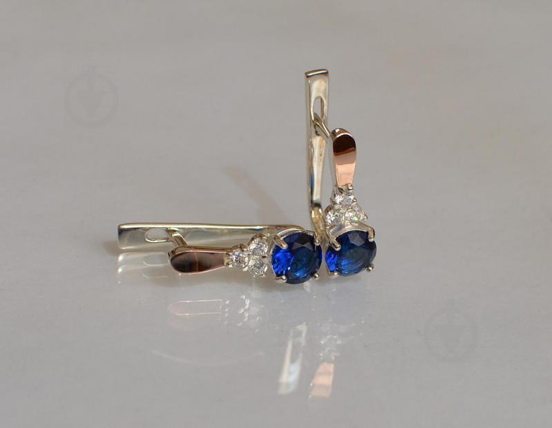 Серебряные серьги Sil с золотом 140s-7 Танзанит (Sil-695)