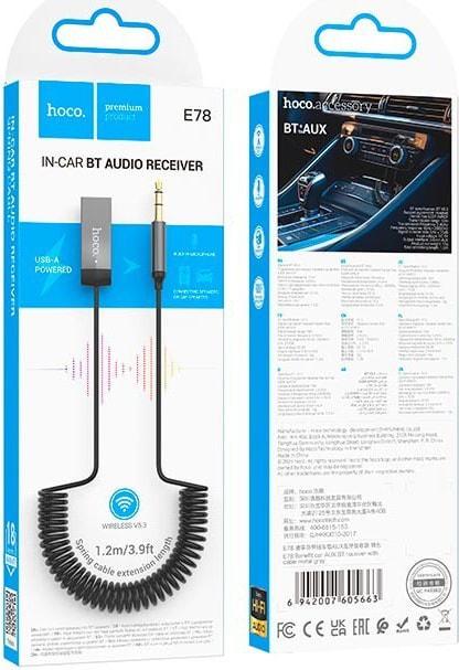 Ресивер аудіо Hoco Bluetooth E78 Gray (37540) - фото 8 Ресивер аудіо Hoco Bluetooth E78 Gray (37540) - фото 8