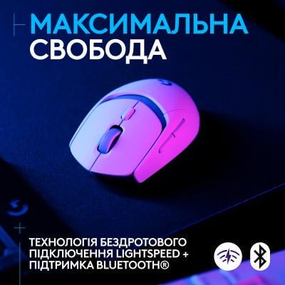 Комп'ютерна мишка Logitech G309 Lightspeed Wireless/Bluetooth White (910-007207) - фото 3