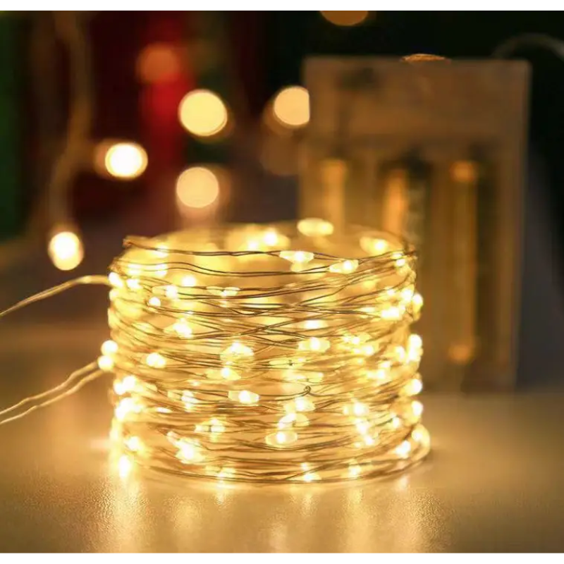 Гирлянда светодиодная для дома Роса на батарейках 10 м Белый теплый (25880183) Гирлянда светодиодная для дома Роса на батарейках 10 м Белый теплый (25880183)