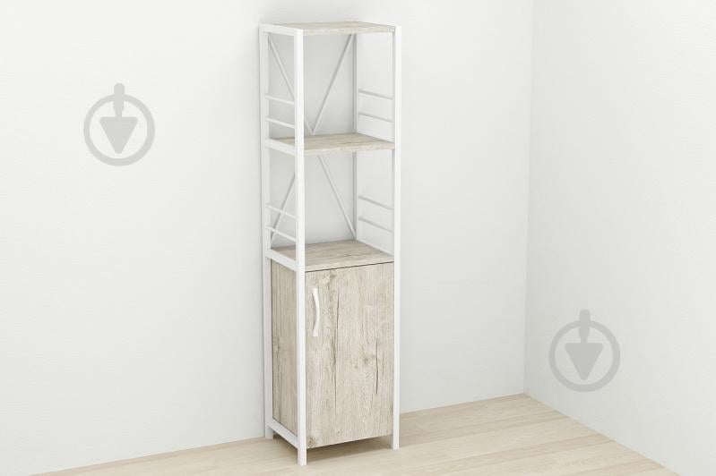 Этажерка 3/34 Ferrum-decor Серии Конект с тумбой  144x34x28 Белый ДСП Шервуд (FD1008)