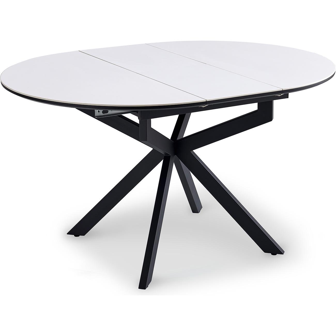 Стол обеденный Tilla раскладной 4-6 мест 105 см Pure white ceramic top black base (16208) - фото 2