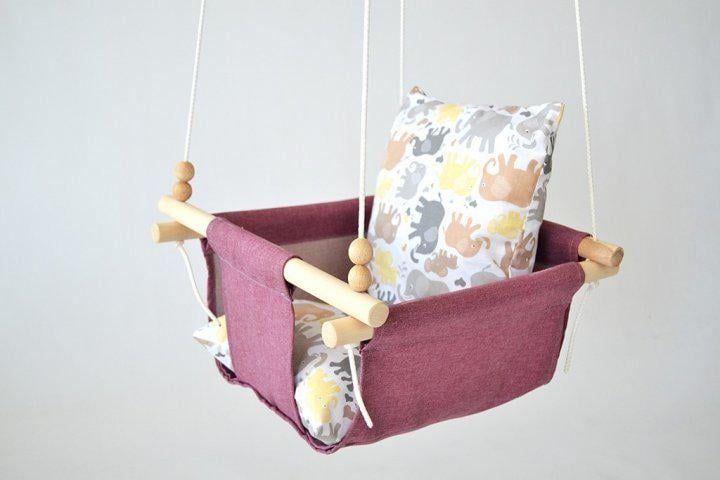 Дитяча гойдалка Infancy Слоники Рожевий (10142299) - фото 3 Дитяча гойдалка Infancy Слоники Рожевий (10142299) - фото 3