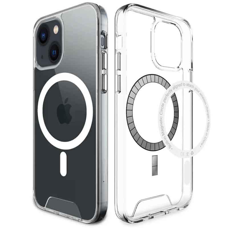 Противоударный чехол TPU Space Case with MagSafe для Apple iPhone 15 (6.1") Прозрачный