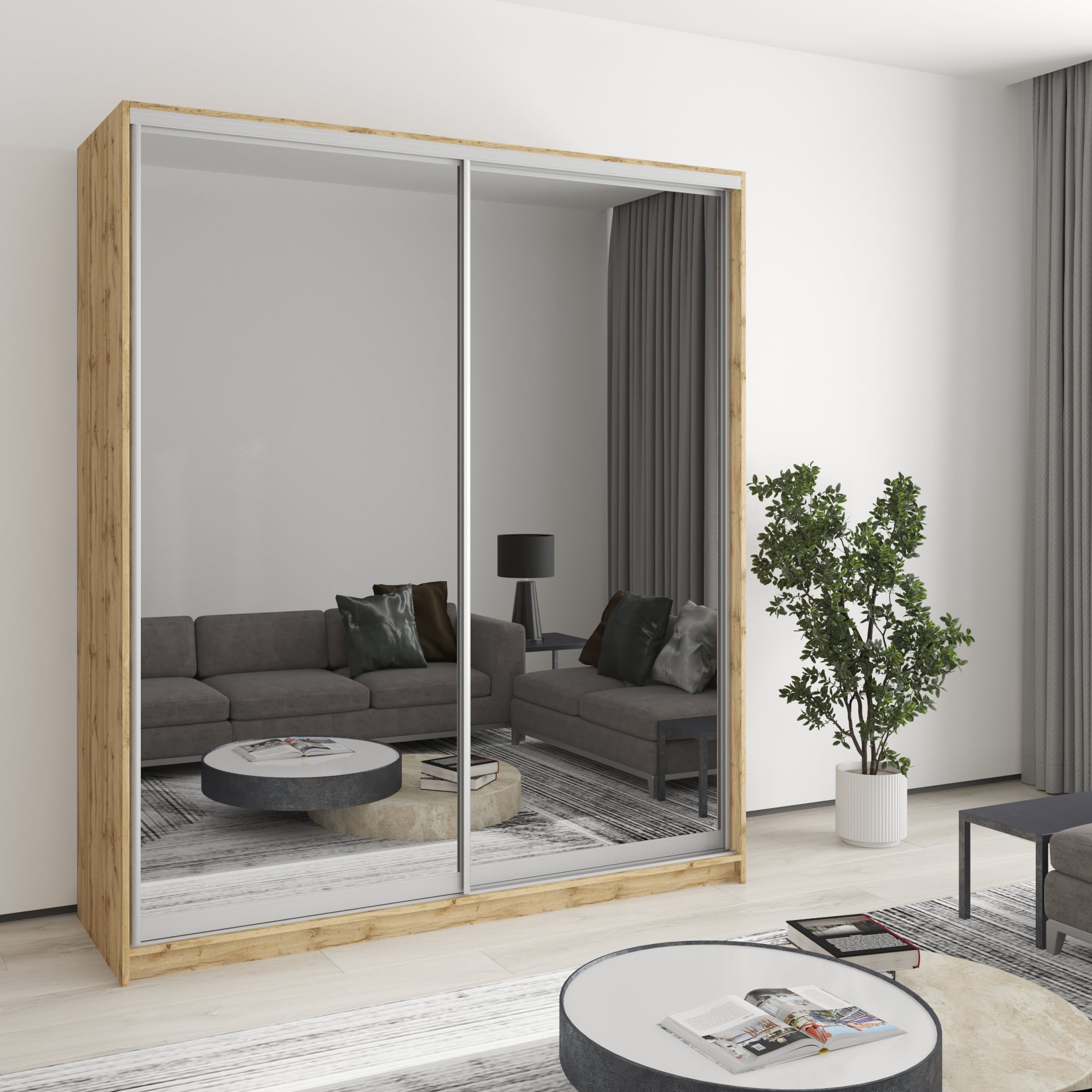 Шкаф-купе двухдверный Mebel Star Комбо AL MBS-3531 180х45х210 см Дуб тахо (1003863) Шкаф-купе двухдверный Mebel Star Комбо AL MBS-3531 180х45х210 см Дуб тахо (1003863)