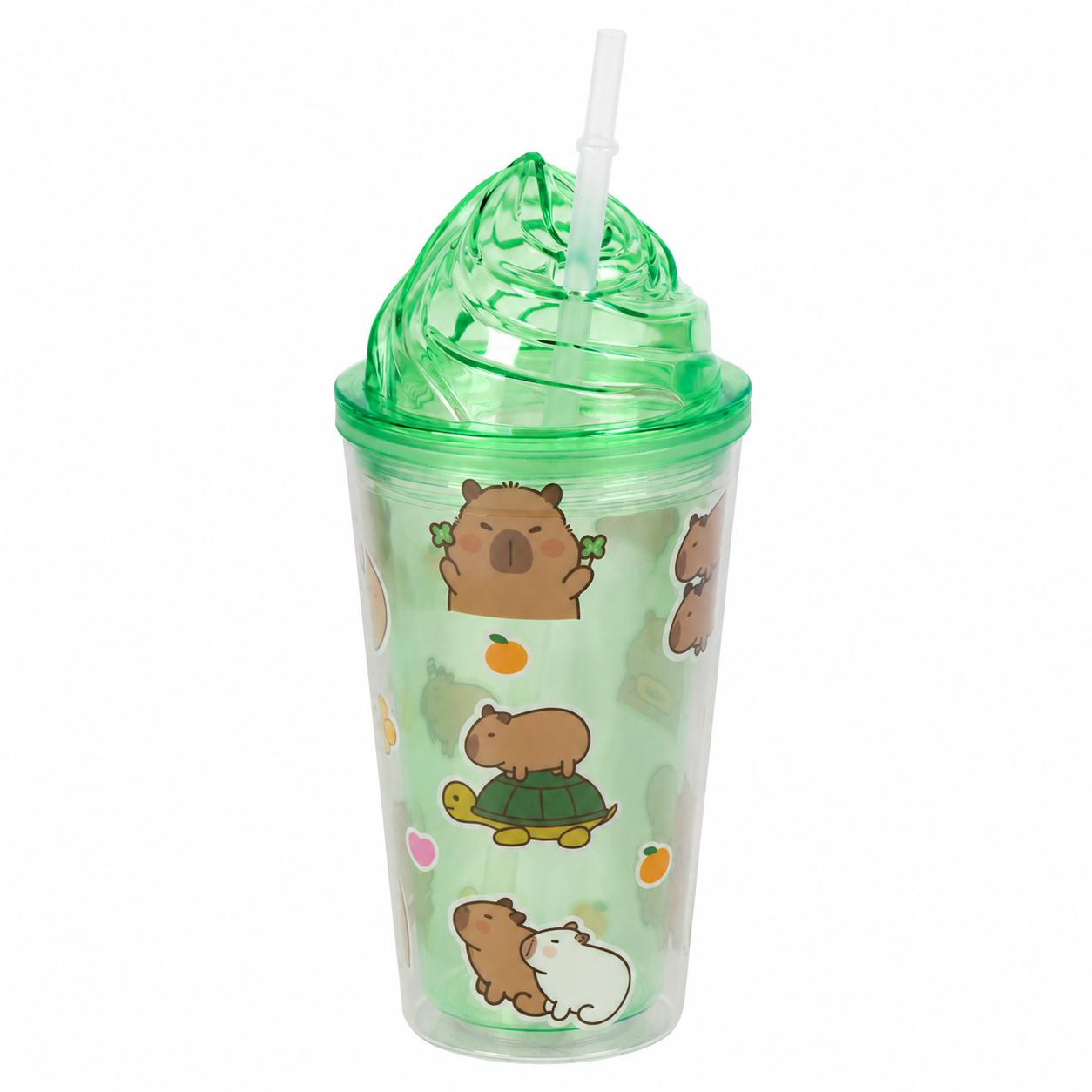 Склянка з кришкою та трубочкою Capybaras 450 мл (R40033)