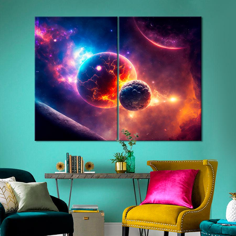 Картина космос Магические краски далекой галактики 165x122 см (A1280-2)