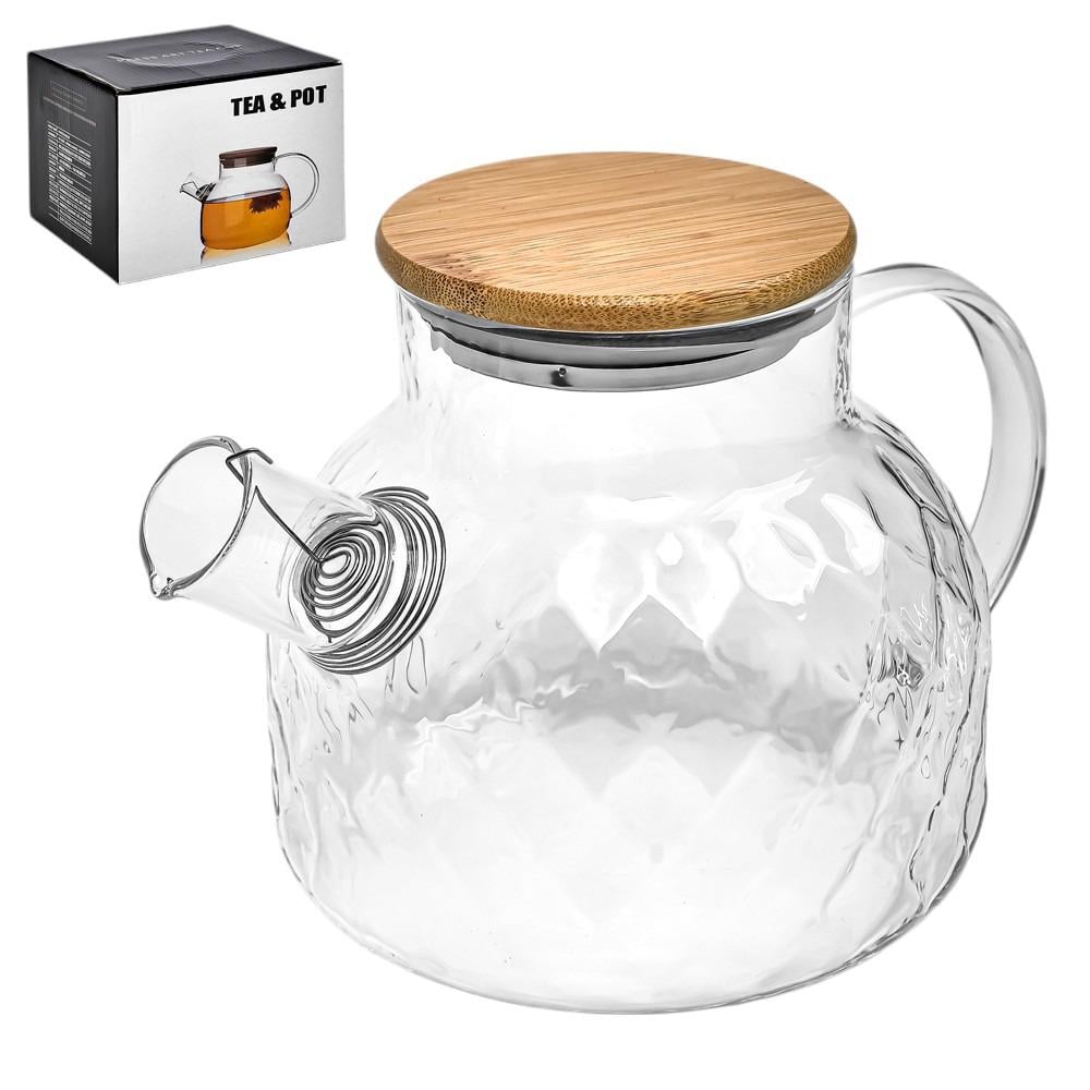 Заварочный чайник с пружинным фильтром Rombs жаростойкое стекло 1,0 л (03-R92189)