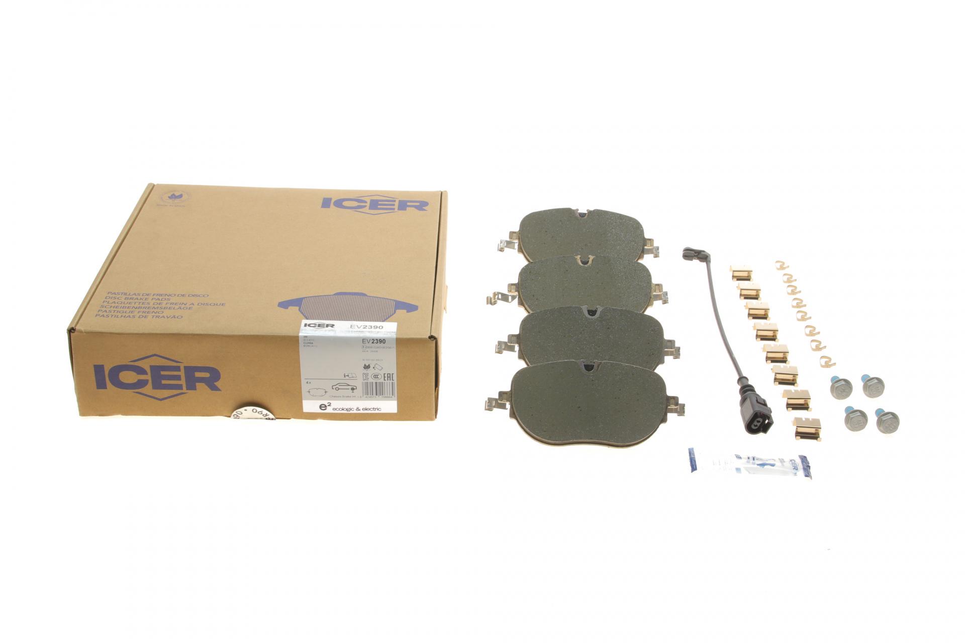 Колодки тормозные передние ICER EV2390 VW ID.3 19- и датчик