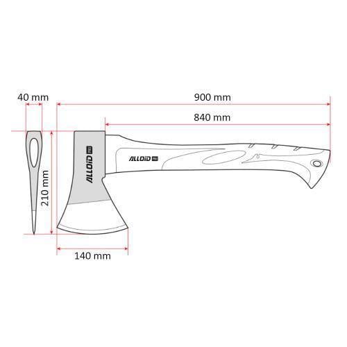 Топор Alloid Pro ручка из фибергласа 1500 г 90 см (AF-70141500) - фото 2 Топор Alloid Pro ручка из фибергласа 1500 г 90 см (AF-70141500) - фото 2