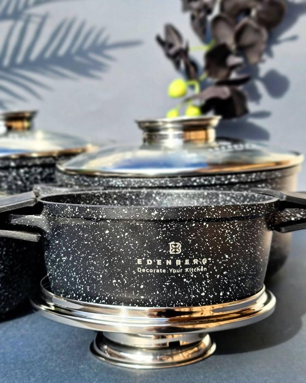 Набір каструль Edenberg із гранітним антипригарним покриттям 8 пр. (EB-8143) - фото 4