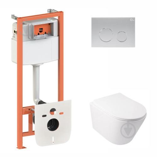 Набор инсталляция Qtap 3 в 1 Nest с панелью смыва круглой + унитаз с сиденьем Swan QT16335178W0133M425M11111SAT Набор инсталляция Qtap 3 в 1 Nest с панелью смыва круглой + унитаз с сиденьем Swan QT16335178W0133M425M11111SAT