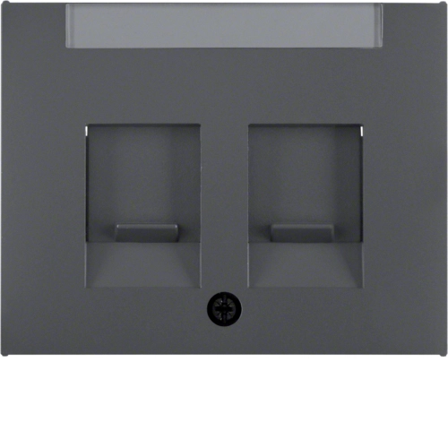 Панель лицьова Berker K.1 для подвійної комп'ютерної/телефонної розетки RJ12/RJ45 Антрацитовий (11827006)