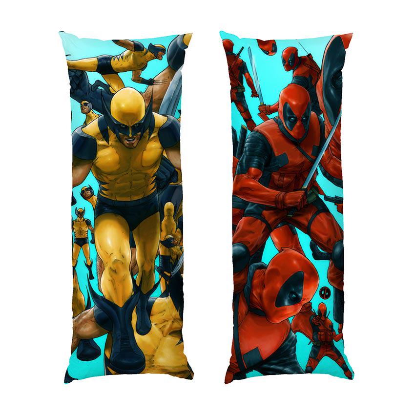 Подушка дакімакура Deadpool and Wolverine Pattern габардин 70х30 см (113282)