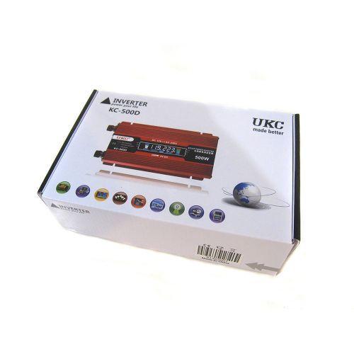 Перетворювач UKC авто інвертор 12V-220V 500W LCD KC-500D USB 5В червоний - фото 4