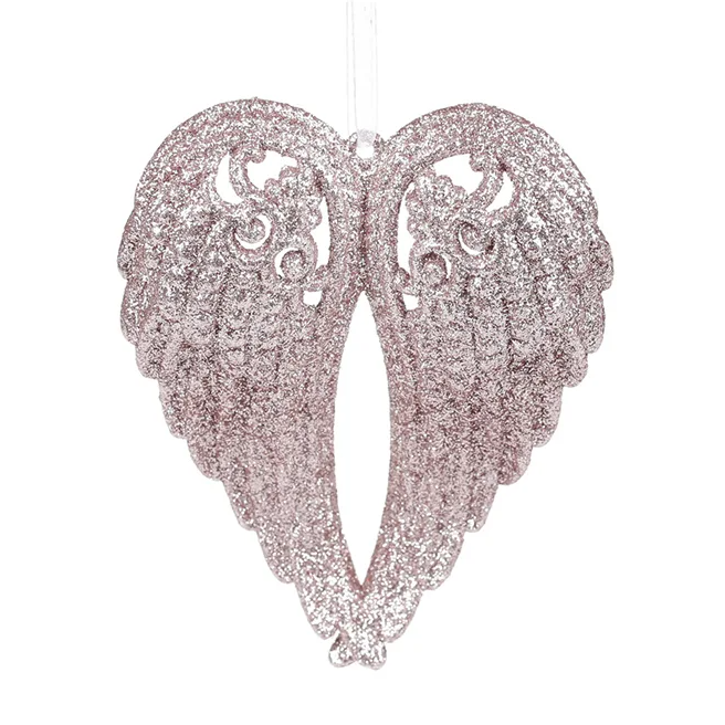Подвеска новогодняя Flora Крылья ангела Розовый (11312)