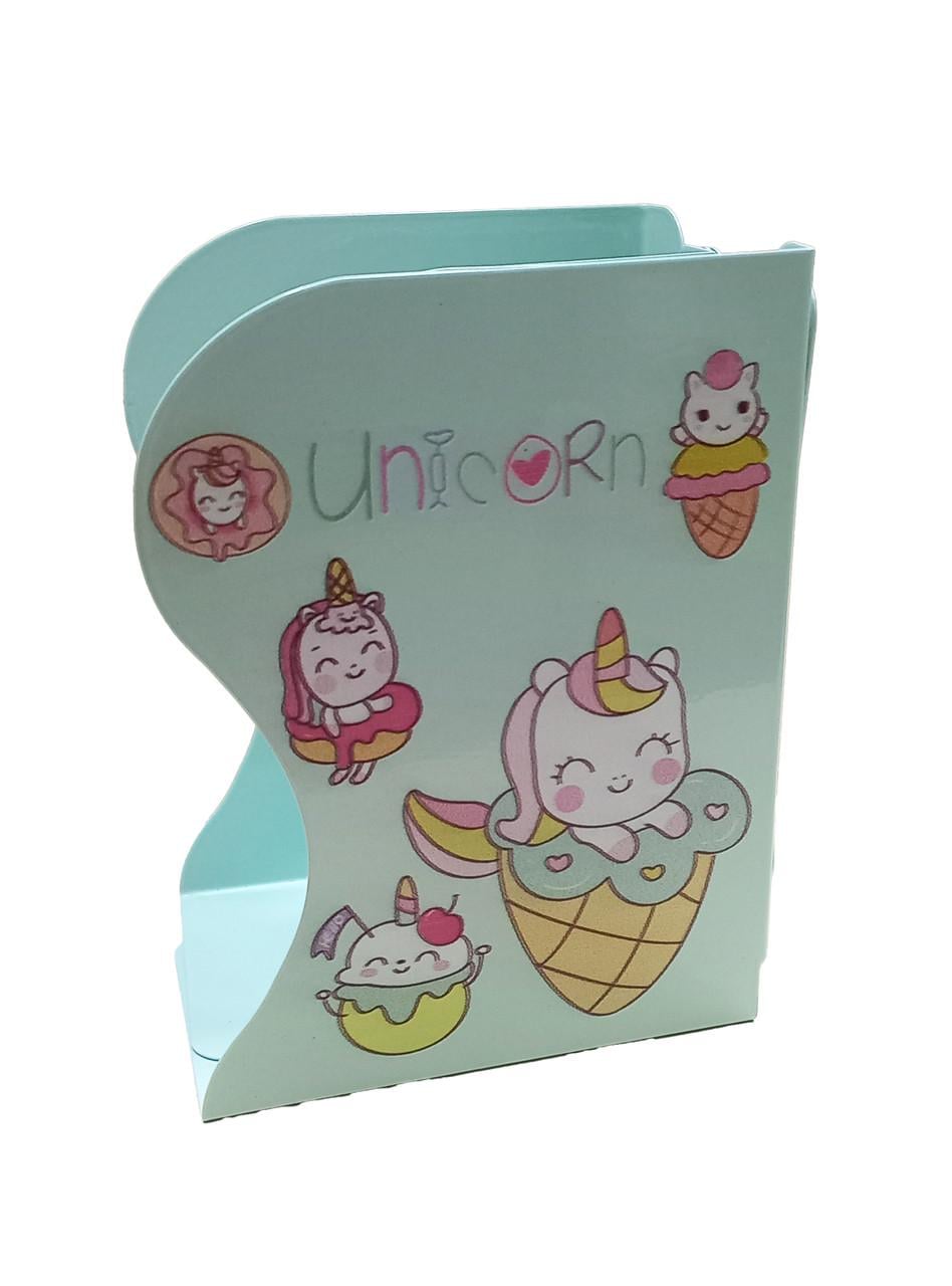 Подставка-держатель для книг Unicorn 666-770-S J.Otten металлическая 13х17 см Мятный (6908543217715)