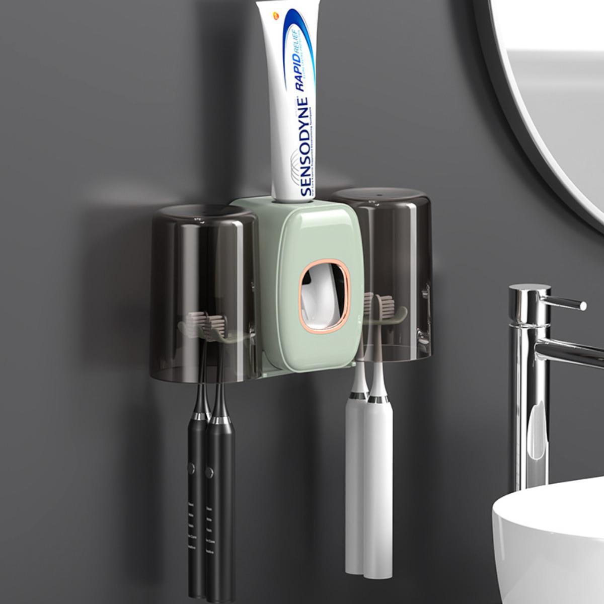 Диспенсер для зубної пасти з тримачем зубних щіток Toothbrush Holder - фото 1