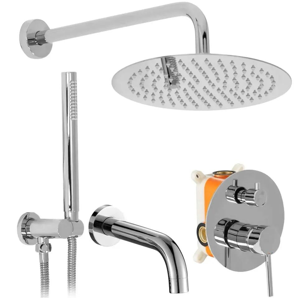 Душевой гарнитур скрытого монтажа Rea Lungo + BOX Хром (Rea-P6612)