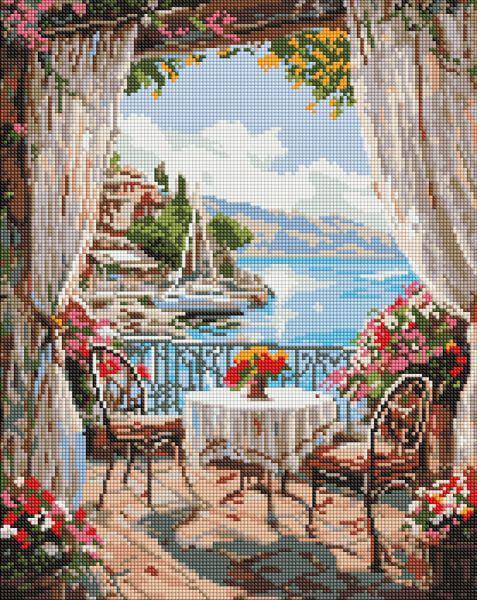 Алмазна мозаїка Ideyka Літня тераса 40x50 см (Id-AMO8179)