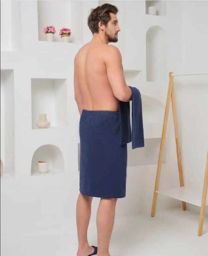 Набор полотенец мужских для сауны Махра Синий (2226882006) - фото 2 Набор полотенец мужских для сауны Махра Синий (2226882006) - фото 2