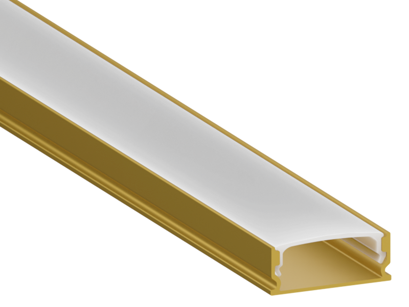 Профиль алюминиевый для светодиодной ленты LEDUA АЛ-83 накладной 2 м Золотой (9572)