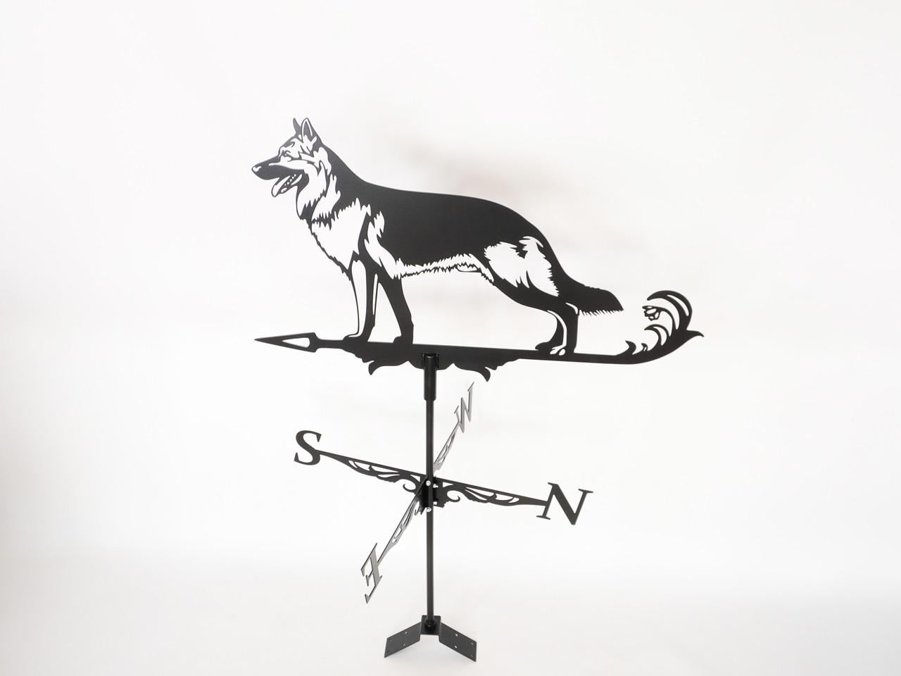 Флюгер большой на крышу Собака немецкая овчарка на высокий дом 130x95 см (1192391)