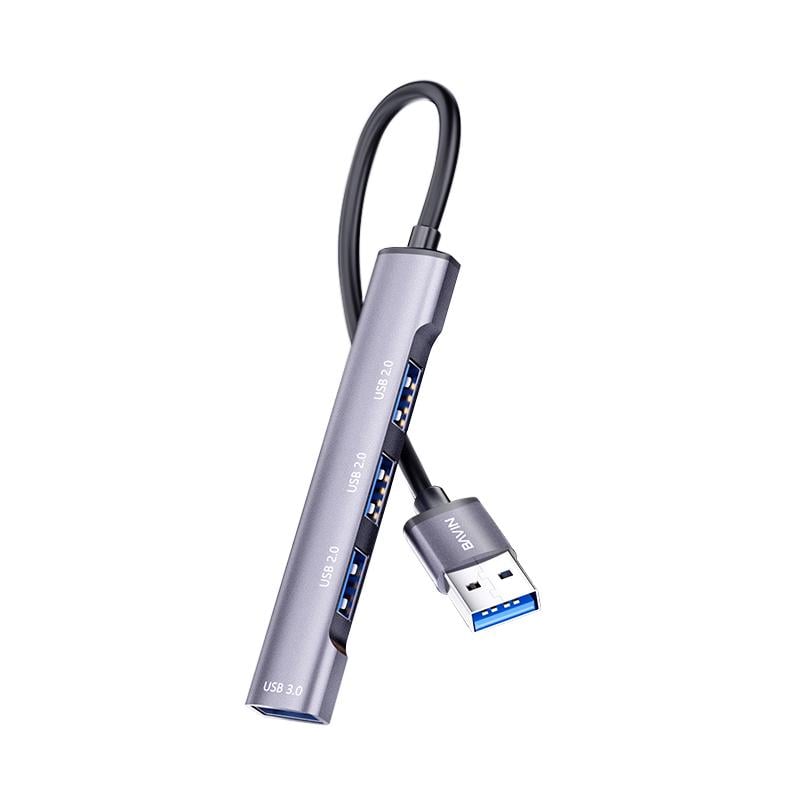 USB-хаб BAVIN HUB-20 USB-A/1xUSB 3.0/3xUSB 2.0 Gray (HUB-20 GY)