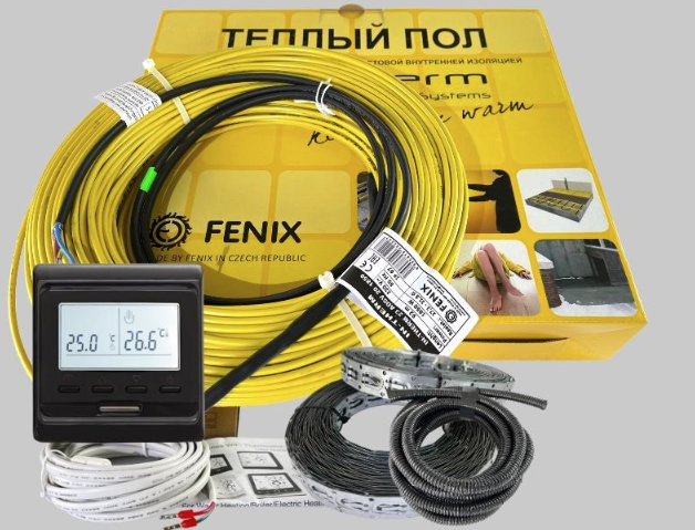 Комплект теплого пола в стяжку In-Therm ADSV20 1300 Вт 6,4-10,2 м2 с программируемым терморегулятором Черный (51066)