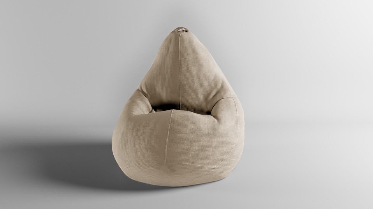 Бескаркасное кресло-мешок SkyPuff MEGA Груша Велюр Energy XXXL 160х120 см Light Beige (160066)