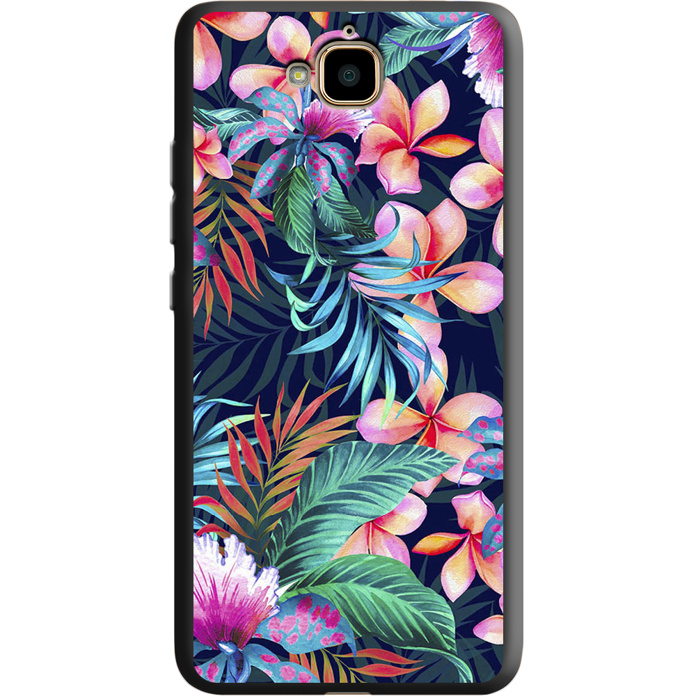 Чохол Boxface Huawei Y6 Pro flowers in the tropics Чорний силікон (25518-up1971-38737)