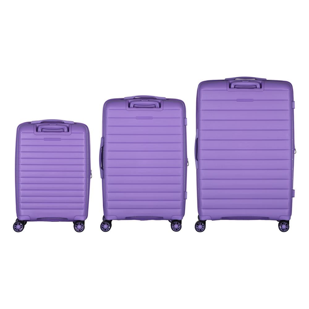 Набор чемоданов дорожных 2E Aero полипропилен замок TSA с 4 колесами S/M/L Лавандовый (2E-SPP-AERO-SET3-LV) - фото 3 Набор чемоданов дорожных 2E Aero полипропилен замок TSA с 4 колесами S/M/L Лавандовый (2E-SPP-AERO-SET3-LV) - фото 3