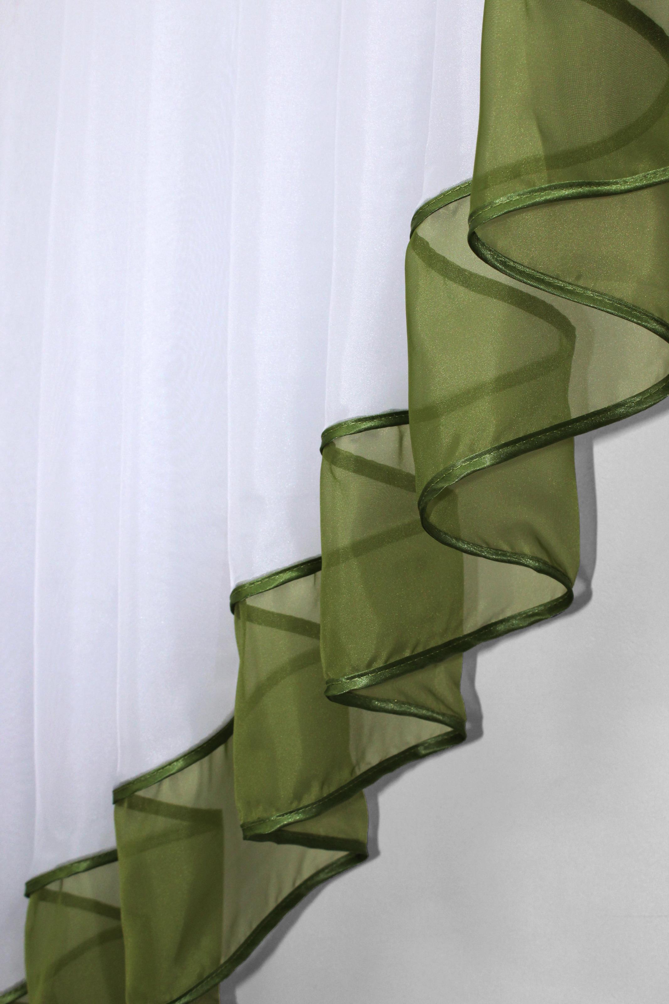 Занавеска кухонная VR-Textil № 023к 150х150 см Белый/Оливковый (50-524) - фото 5 Занавеска кухонная VR-Textil № 023к 150х150 см Белый/Оливковый (50-524) - фото 5