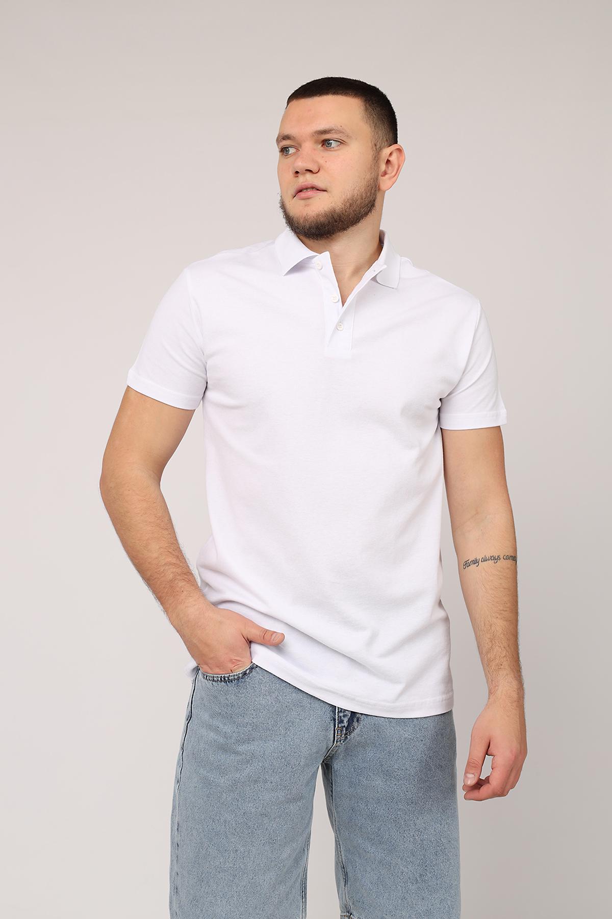 Футболка поло мужская ЦБ-00276183 р. 54 Белый (SKT001063797)