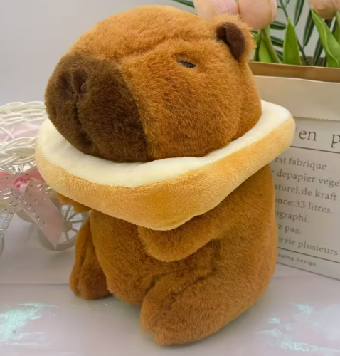 Мягкая игрушка плюшевая детская Капибара с тостом 20 см (2790139957)